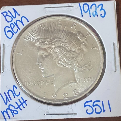 1923 Peace Silver Dollar Estate Coin Collection BU GEM