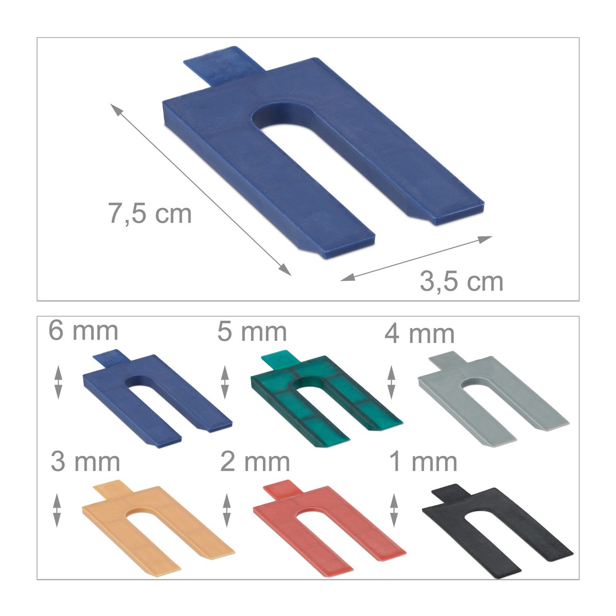 SKIR'CO Spessori Piatti In Plastica Da 2-15 Mm, Distanziatori Per Telaio 50 X 50 Mm, Distanziatori Per Porte E Finestre, Distanziatori Livellanti (mix 4 - 7