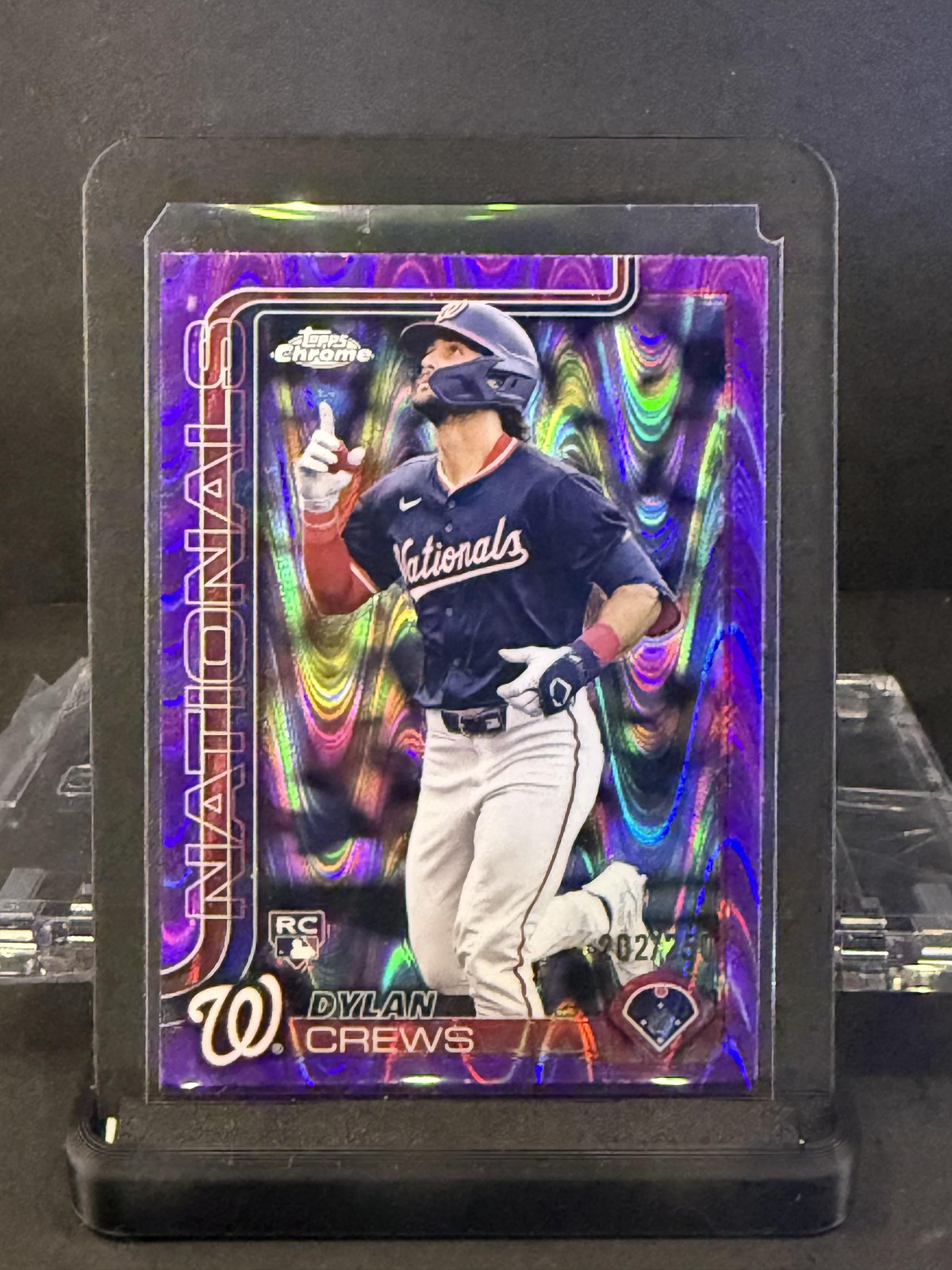 2025 Topps Chrome #146 Dylan Crews Purple Raywave Refractors #/250