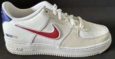 Nike Air Force 1 LV8 GS White Deep Royal Blue Red Youth Sz 7y New HF5744-146