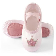 Ballet Shoes for Girls, Satin Dance Practice Slippers 11 Little Kid Pink Crown