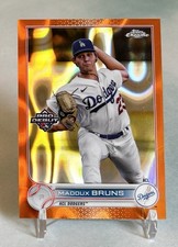 Maddux Bruns 2022 Topps Pro Debut Chrome Orange Lava Refractor #/25 Dodgers