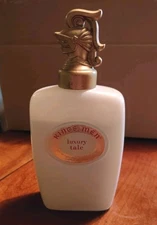 Vtg King's Men Luxury Talc Powder 2.5 oz  Glass Bottle Knight Lid - 90% Full