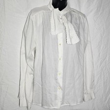retro 90s Victorian gothic white tie neck blouse