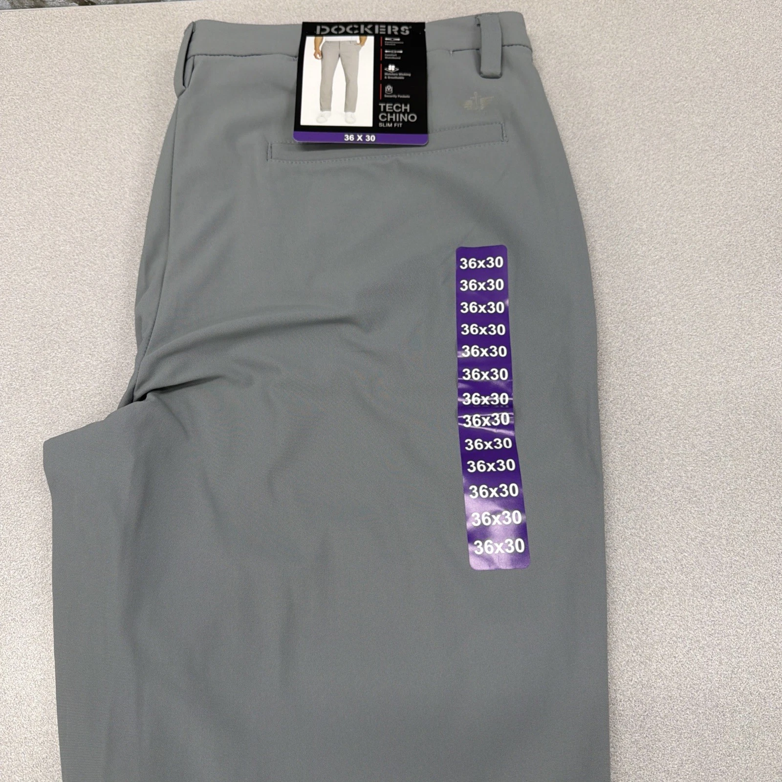 Dockers Pants Mens 36x30 Grey Slim Fit Straight Leg Tech Performance NEW
Opens in a new window or ta