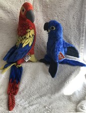 Lot 2: Tropical Macaws Miguelito 16” & Blue Hyacinth Plush 11