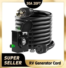 Twist Lock RV Extension Cord 125/250V 20FT 30A NEMA L14-30P/L14-30R 12500W
