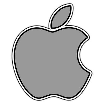 Apple Gray Logo #3 Sticker Waterproof Vinyl Decal Die-Cut Laptop Car
