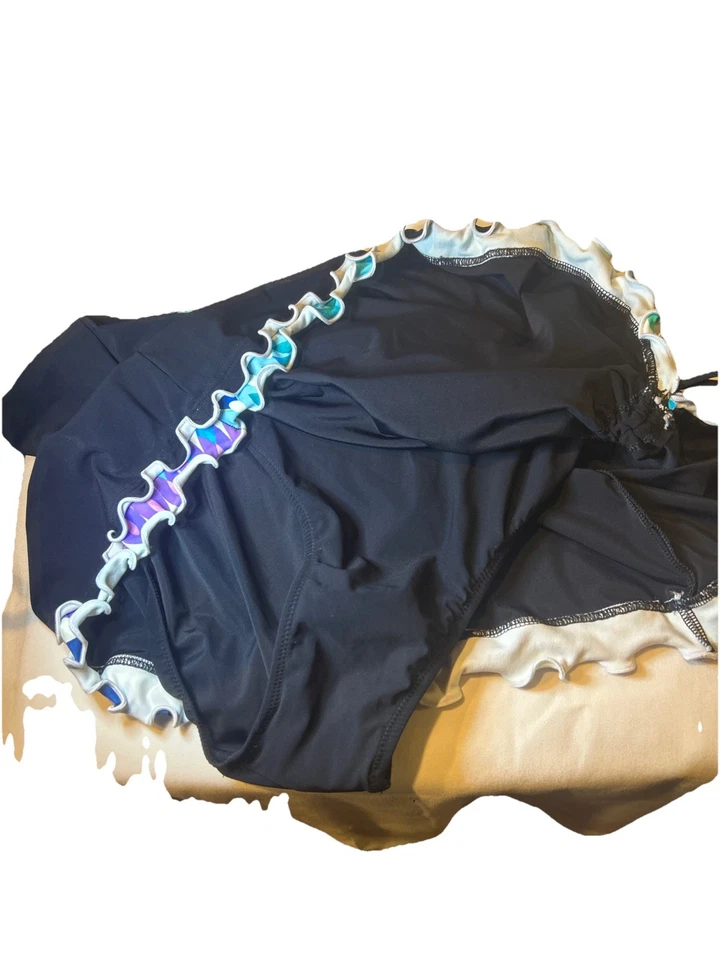 NWT Profile By Gottex Black Mix Match Top 42E,Bottom Skirt 10 Bathing Swim Suit - Image 3 of 4