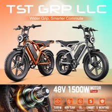 Electric Bike for Adult 1500W 60Mile 28MPH 20'' Fat Tire Off-road Mountain Ebike