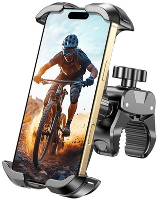Dawinga Motorcycle Phone Mount, [One-Click Lock] Bike Holder, Black