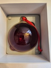 Beautiful Ruby Red Hand Blown Art Glass Ornament Christmas Ball 4  W Gift Box