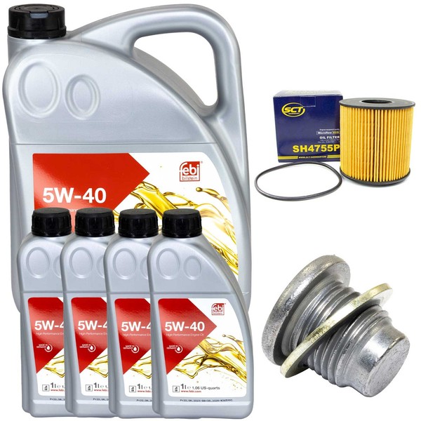 MotoröL Filter Set Febi SAE 5W-40 9 Liter + Schraube FüR Opel Movano 2.2 Dti X70-image