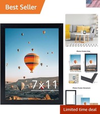Lightweight 7x11 Black Photo Frame - Safe Display for Cherished Memories