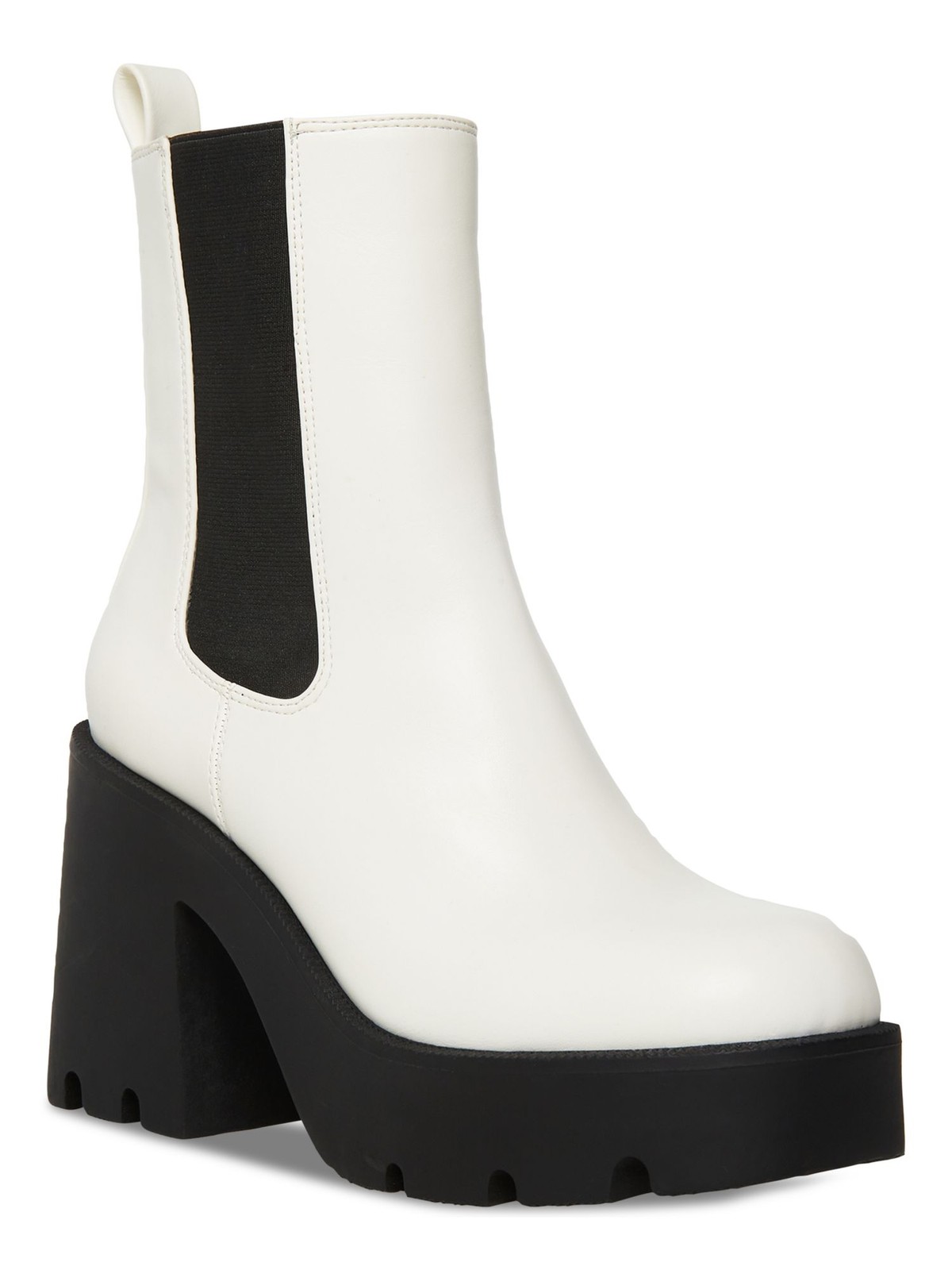 MADDEN GIRL Womens White 1 Platform Tippah Round Toe Block Heel Chelsea 55 M 6190₽