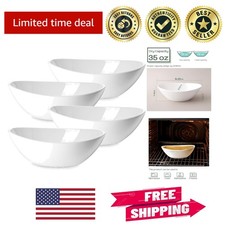 Classic Soft White 35 Oz Serving Bowls   Microwave  Dishwasher Safe Set of 4