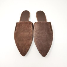Jenni Kayne Womens 8 38 Shoes Flats Pointed Toe Suede Mules Slip On Brown