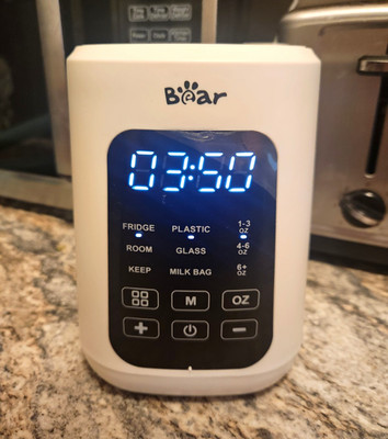 Bear Baby Bottle Warmer White Touch Screen Display w/ Adjustable Settings