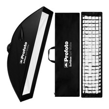 Profoto 1x4 Feet Rectangular White Interior Softbox Strip and Softgrid Bundle