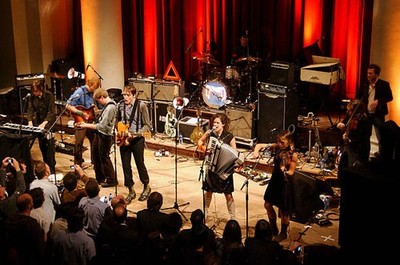Montreal group Arcade Fire perform during the first night of their- Old Photo 6