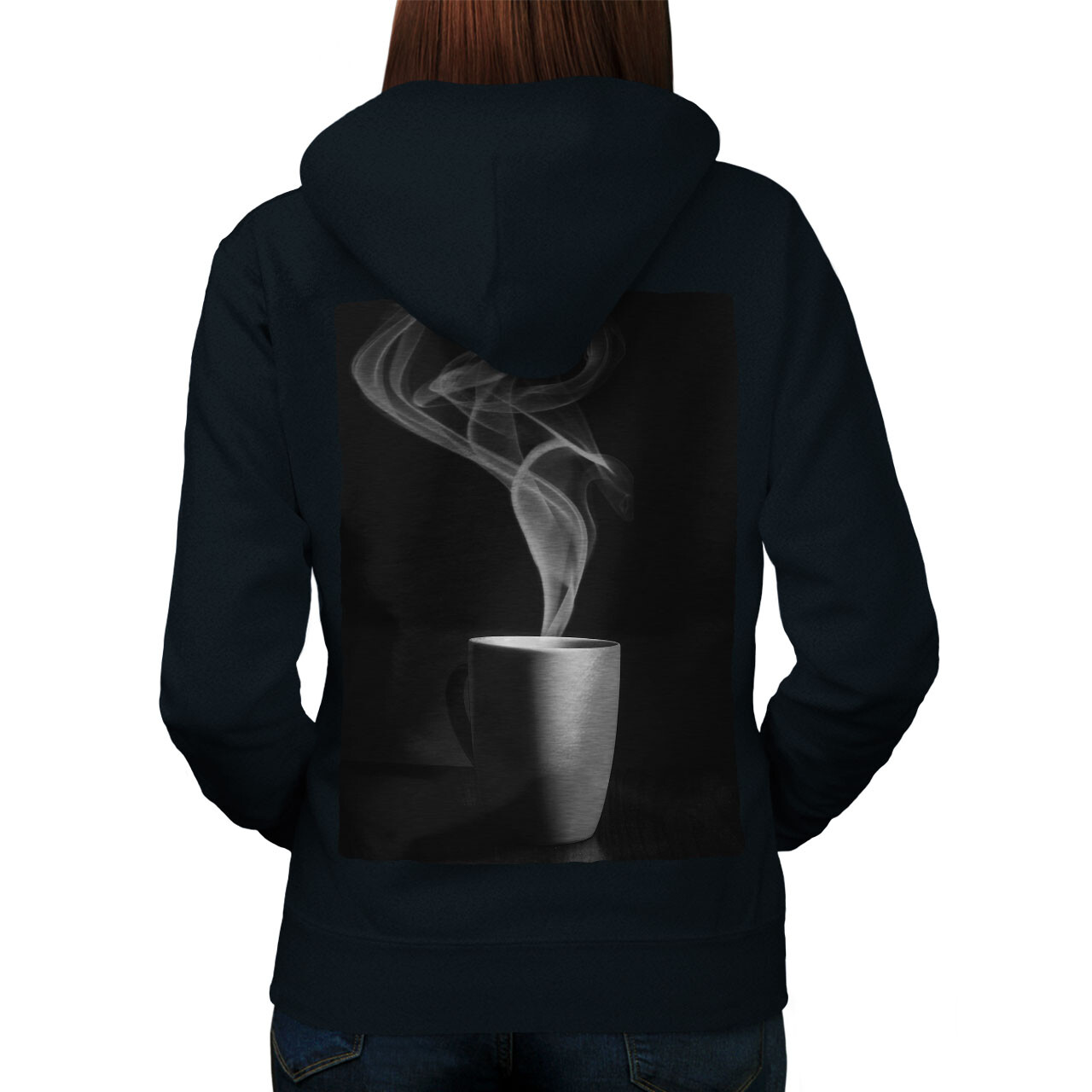 Wellcoda Coffee Cup Drink Food Cup Womens Hoodie Back