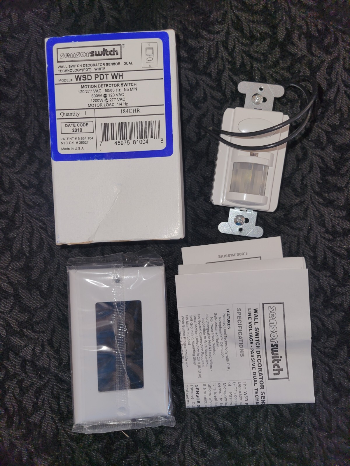 NEW SensorSwitch WSD PDT WH Motion Detector Switch 120/277 VAC White eBay