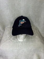 Miami Dolphins NFL Retro Reebok Baseball Cap Fitted Black Hat Old Logo