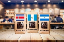 3 LB CENTRAL AMERICA SAMPLE PACK COSTA RICA GUATEMALA HONDURAS ROASTED COFFEE 