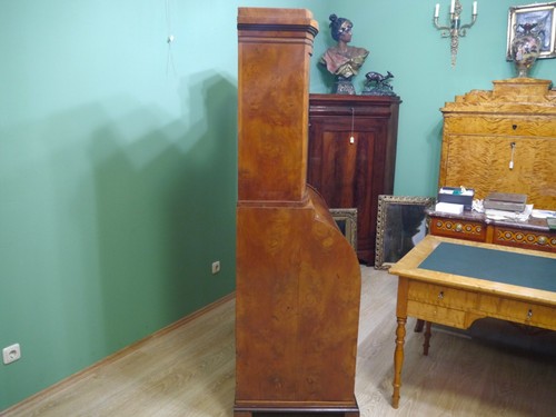 Empire Biedermeier Sekretär Ulme Wurzelfurnier Intarsienbild Geheimfächer 1810 - Bild 21 von 24