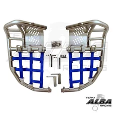 Raptor 660  Nerf Bars   Pro Peg Heel Guards  Alba Racing  Silver Blue  203 t7 SL