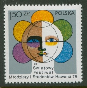 Poland Stamp Scott #2272 Youth Festival Emblem 1978 MNH