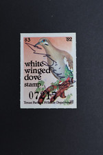 1982 Texas White-Winged Dove $3 Stamp Parks & Wildlife Used VF