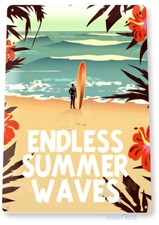 TIN SIGN Summer Waves Metal D cor Wall Art Surf Shop Beach Bar A631