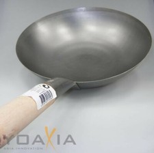 DAUER-NIEDRIGPREIS [ Wok Ø 35 cm runder Boden ] Asiatische Eisenpfanne / Pfanne