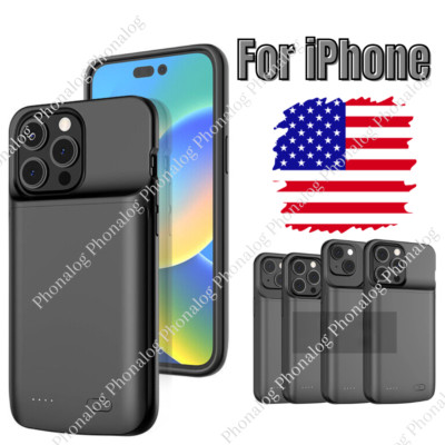 For iPhone 14 13 12 15 8 External Battery Charger Case Power Bank Charging Cover