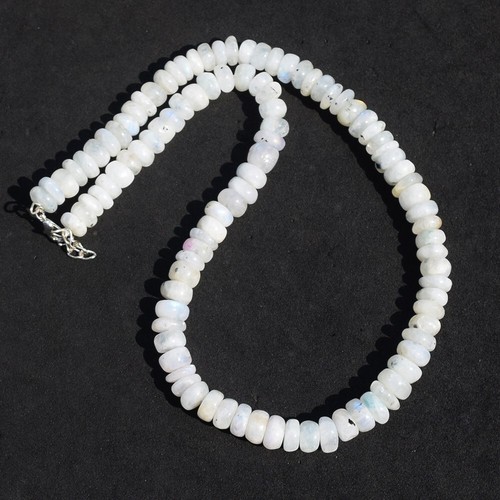 Blue Flush Moonstone 415.00 Cts Wonderful Striking Necklace Beaded VK 02 E552 - 第 1/5 張圖片