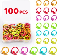 100Pcs Metal Stitch Markers, Spiral-Shaped Stitch Markers for Crocheting, Colorf