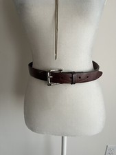 Joan David Too fashion Ladies LEATHER BROWN BELT Crocodile Pattern Sz M