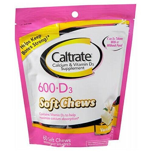 Caltrate Calcium And Vitamin d Supplement 600+D Vanilla Creme 60 softchews By Ca - Picture 1 of 1