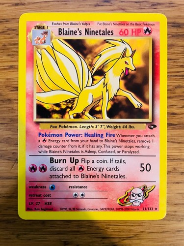 Blaine's Ninetales (21/132) Raro Gimnasio Juego de Desafío ¡Tarjeta de Pokémon! ¡P&P GRATIS! - Imagen 8 de 14