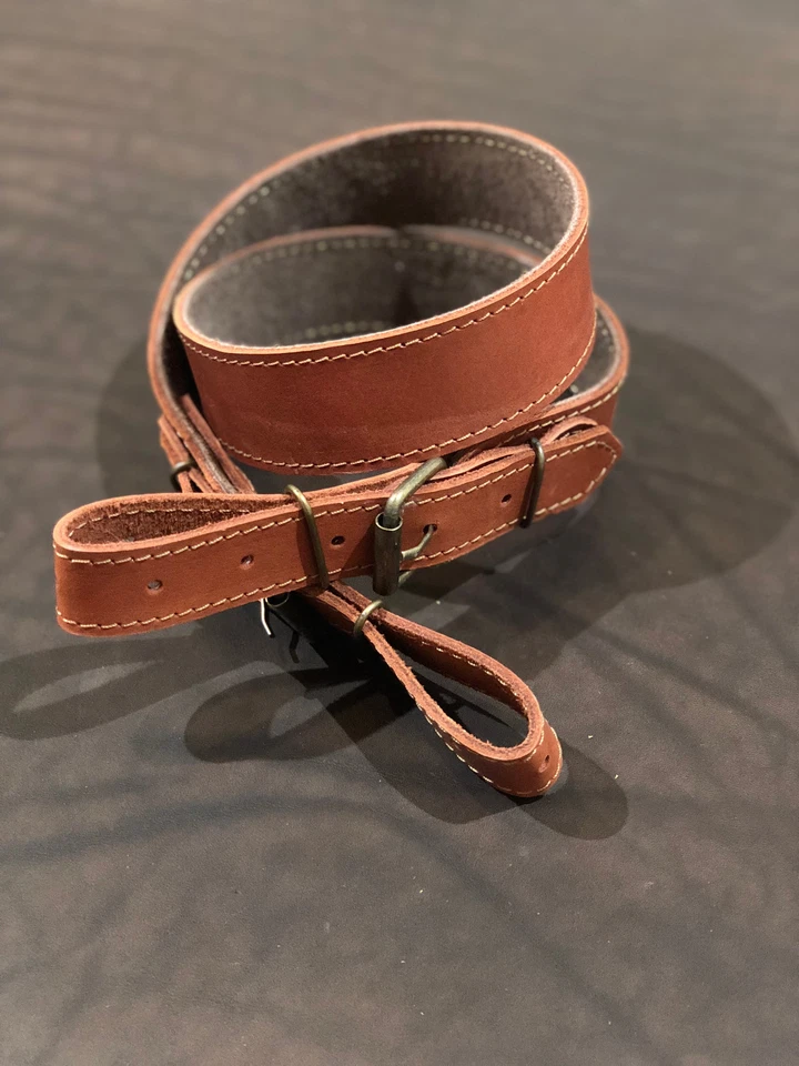Genuine Leather Hunting Shotgun Rifle Sling Strap - Suede Padded - Image 2 of 3