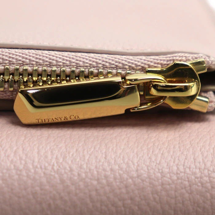 TIFFANY & CO T Wallet Trifold Wallet Leather Pink With Box
