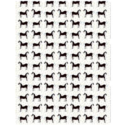 marimekko cotton fabric/ Musta Tamma/ White, Turquoise