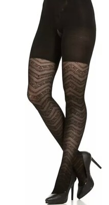(2) Assets Red Hot Label By Spanx Size 4/D Textured Lace Zig Zag Black