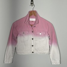 BLANK NYC Girls denim Jacket Pink And White Ombre Medium