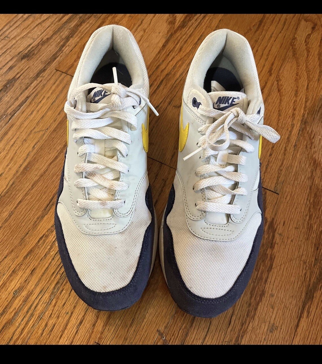Nike Air Max 1 Blue Recall White Tour Yellow Mens Shoe  display picture 2