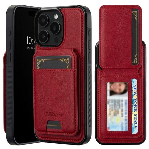 Für iPhone 16 15 14 13 12 11 XS XR 78 SE Magnet Hülle mit MagSafe Leder Wallet - Bild 42 von 78