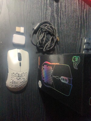 Glorious Model O Minus Wireless Gaming Mouse - Matte White Modded