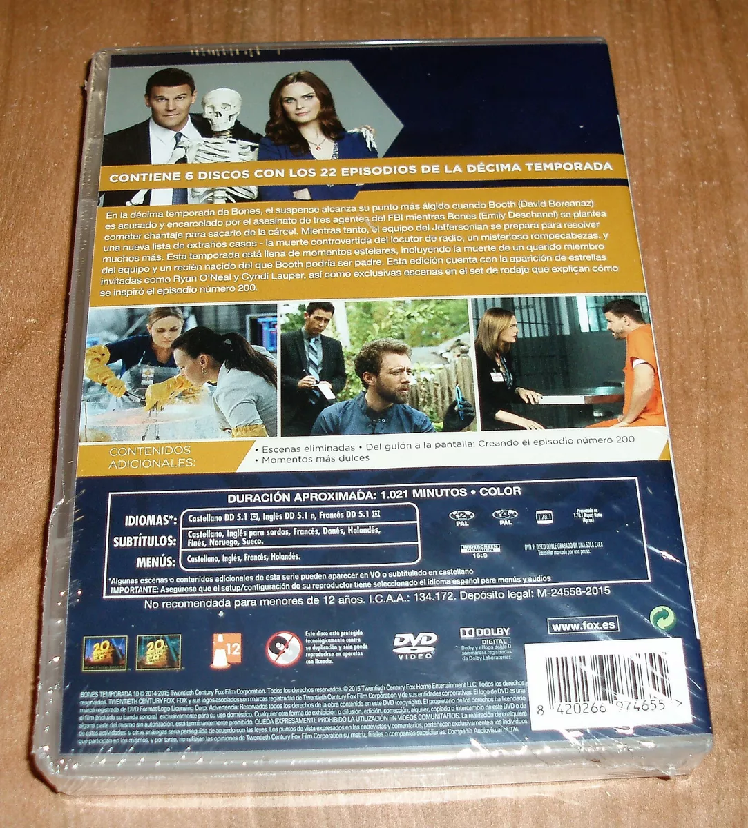 Bones 10ª Season Complete 6 Discs DVD 22 Episodes New (Sleeveless Open) R2