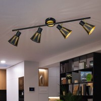 Spotleiste Deckenlampe Deckenstrahler Schwarz Gold Esszimmerlampe Verstellbar